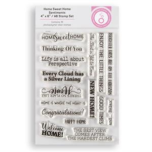 Tonic Studios Home Sweet Home Sentiments A6 Stamp Set - 16 Stamp - 006255