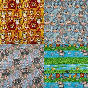 Blank Jungle Buddies 4 x 0.5m Fabric Bundle  - 016868