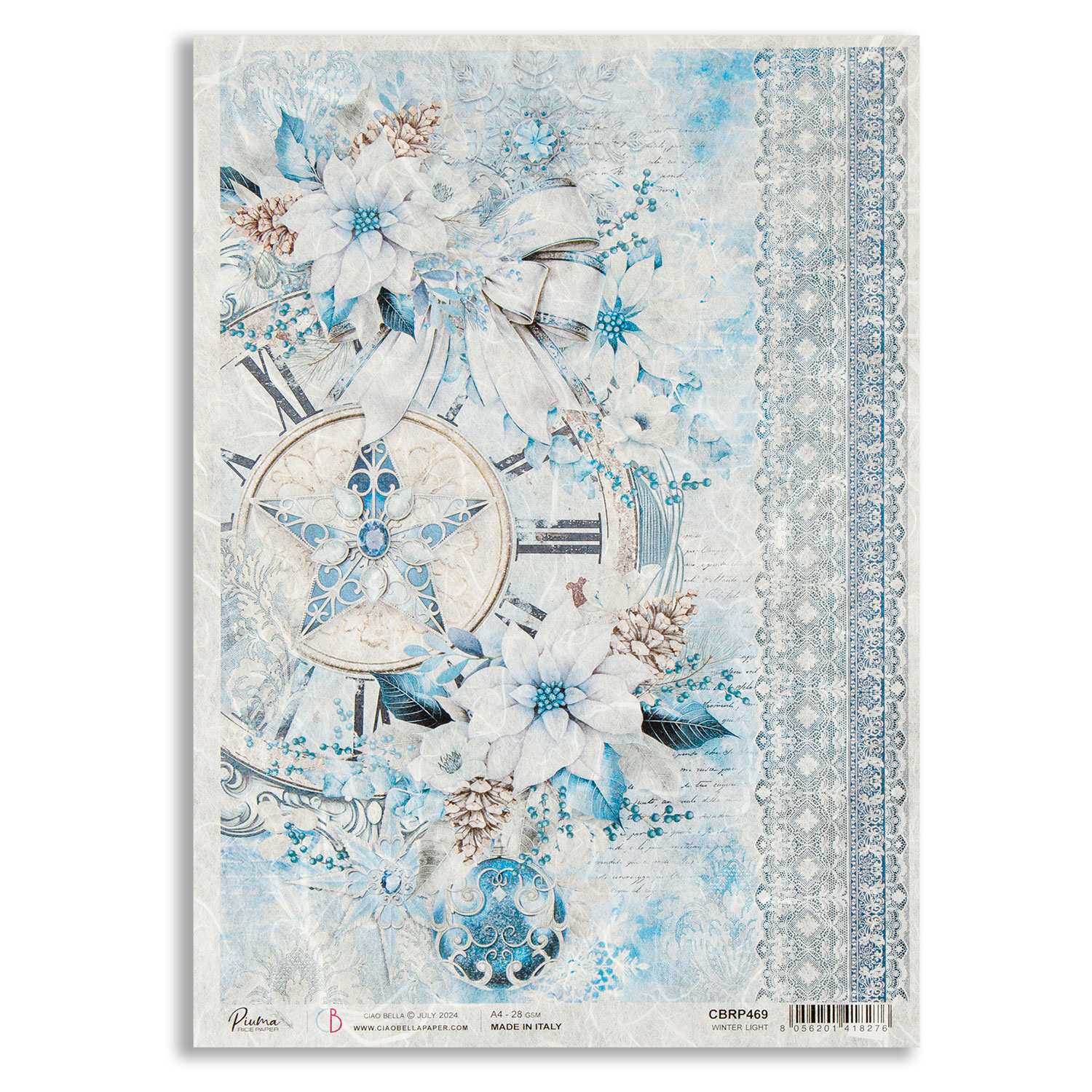 Ciao Bella 5 x Elegance of Blue Rice Papers - Choose any 5  - Winter Light