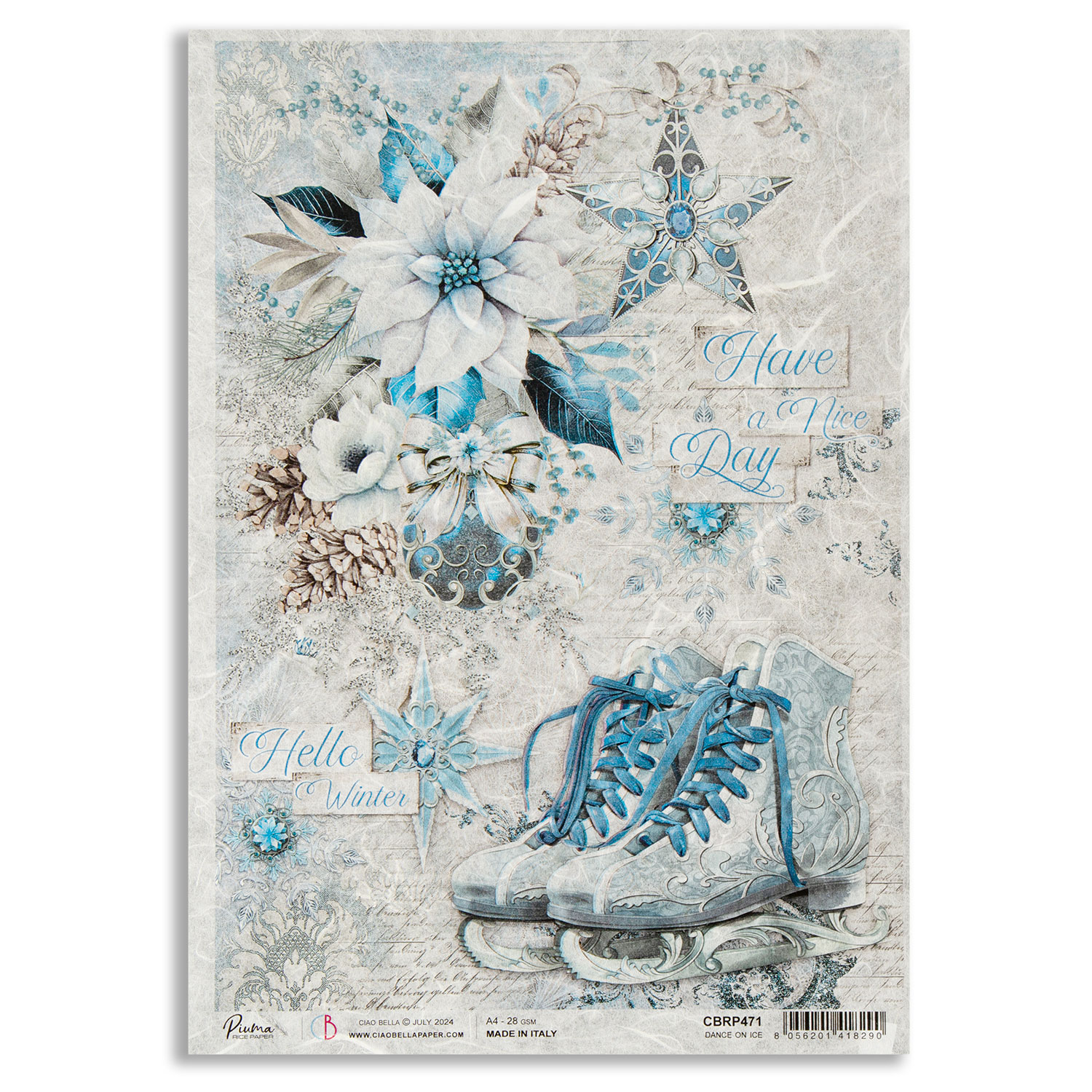 Ciao Bella 5 x Elegance of Blue Rice Papers - Choose any 5  - Dance On Ice