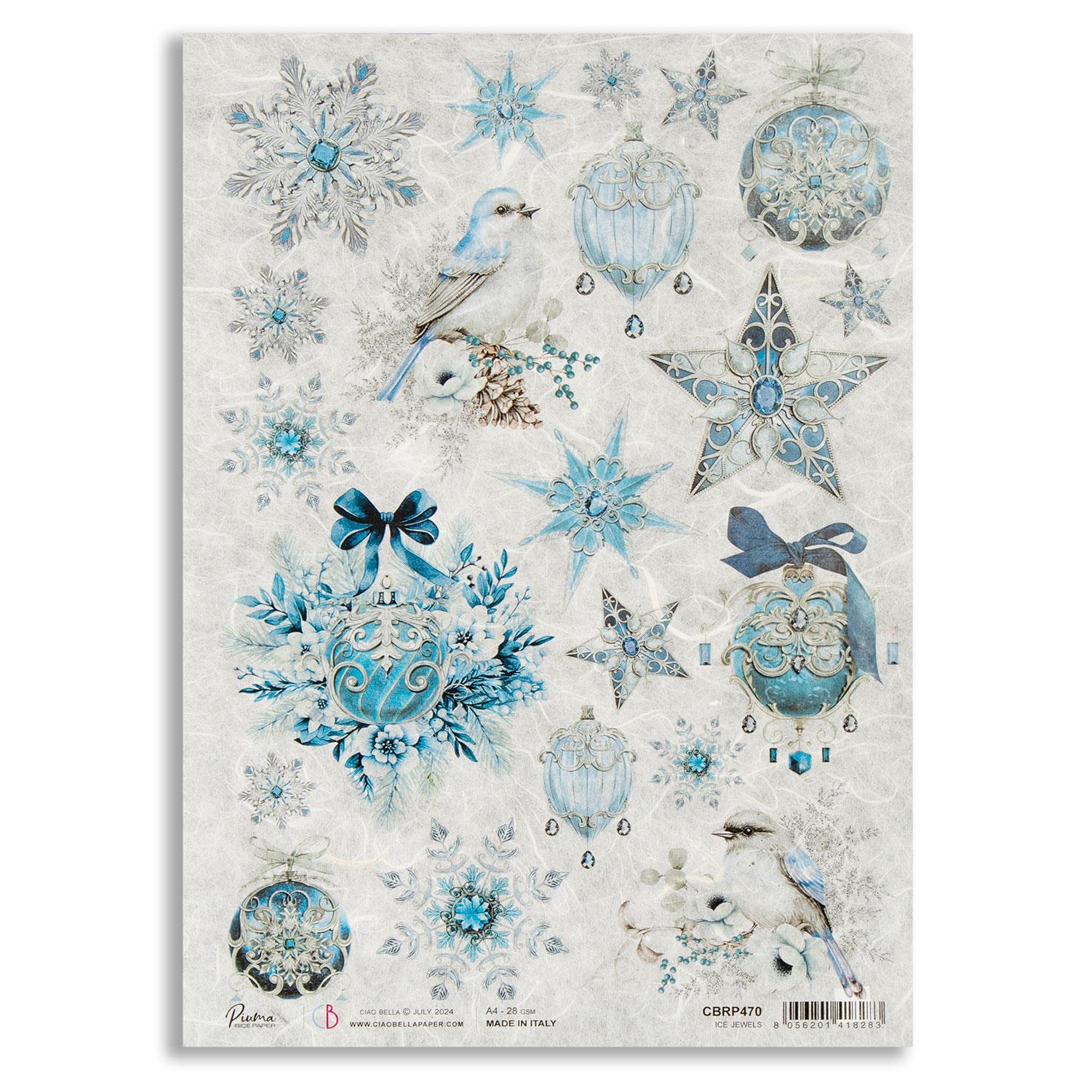 Ciao Bella 5 x Elegance of Blue Rice Papers - Choose any 5  - Ice Jewels