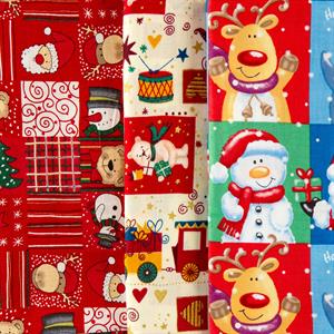 Pinflair 3 x 1/2m 100% Cotton Fabric Pack - All Wrapped Up For Christmas - 037002