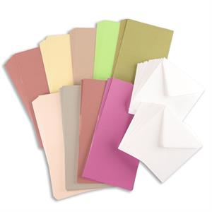 Jellybean Pearlescent 300gsm Card - 10 Colours - 80 Sheets Total - Includes 6x6” Envelopes - 040297