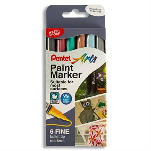 Pentel Fine Bullet Metallic Colours 6pc Wallet - Assorted - 042497