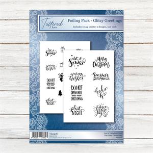 Tattered Lace A4 Christmas Sentiment Foiling Design Pack - 10 Sheets - 120Designs - 044151