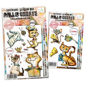AALL & Create Autour de Mwa 2 x Stamp Sets - Alleycat Acrocats & Cheesed To Meet You - 044431