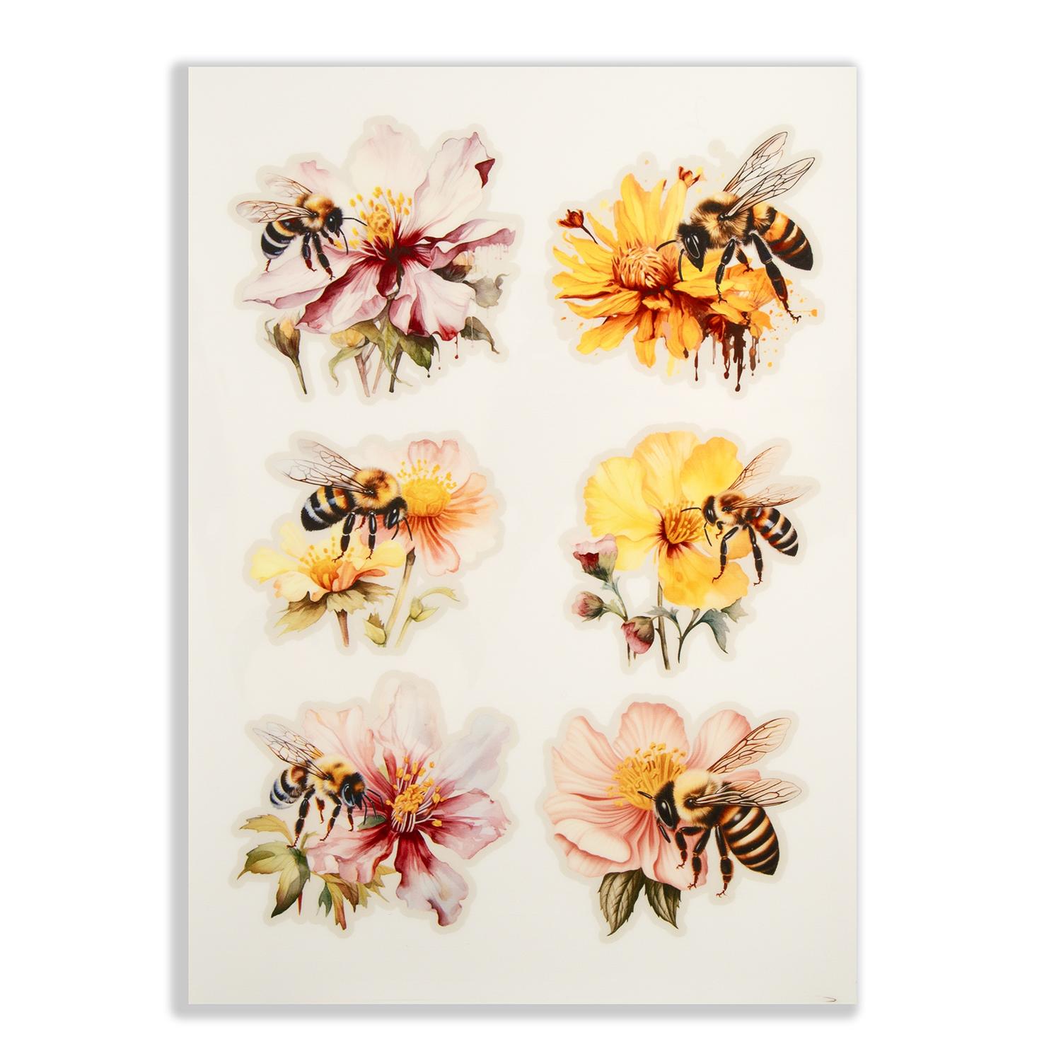 Emlems 4 x Busy Bee A4 Transparent Sticker Sheets - Choose 4  - Design 2