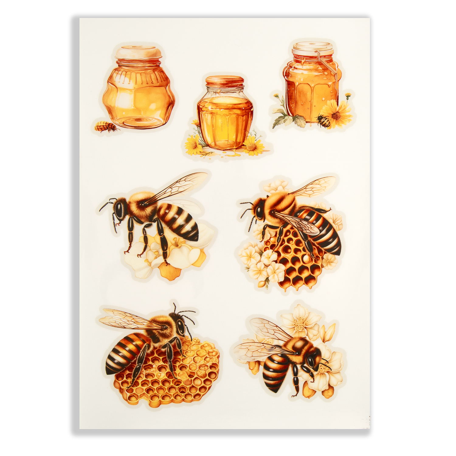 Emlems 4 x Busy Bee A4 Transparent Sticker Sheets - Choose 4  - Design 6