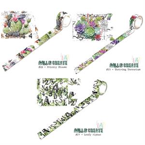 AALL & Create 3 x Washi Tapes - Prickly Blooms, Thriving Terrarium & Leafy Alphas - 051560
