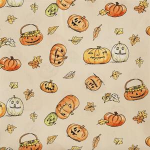 Clothwork Halloween Parade Pumpkins in Cream 0.5m Fabric Length - 062243