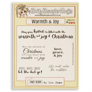 Shady Designs Festive Fusion Warmth & Joy Sentiments A7 Stamp Set - 5 Stamps - 069458