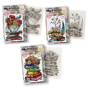 AALL & Create Autour De Mwa 3 x A7 Stamp Sets - The Story Never Ends, Fresh Flowers Lover & Sapling Tales - 074605