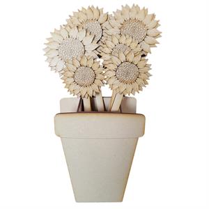 Madhatters 6 x Sunflowers with Pot - Large - 076665