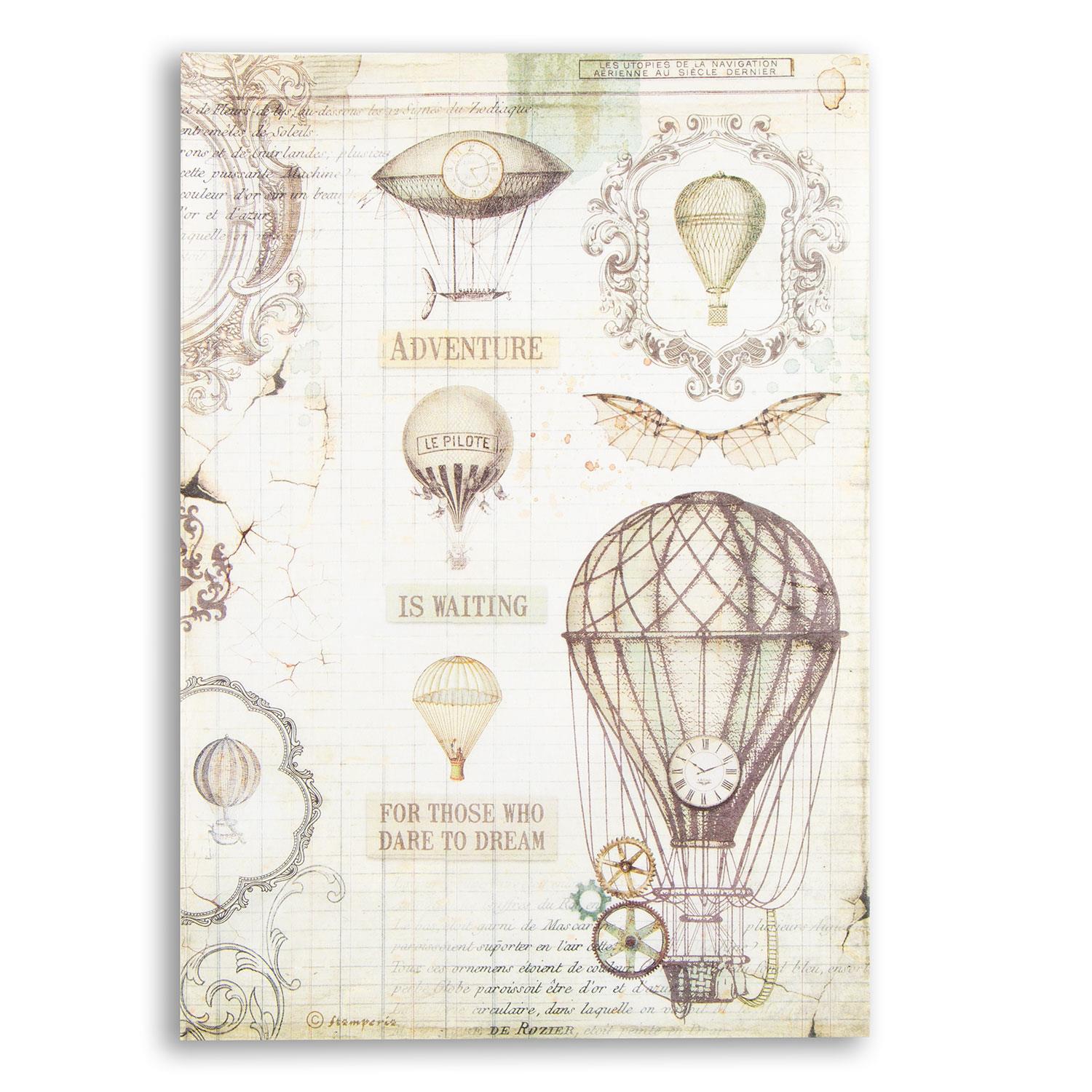 Stamperia 10 x A4 Rice Papers - Choose any 10 - Voyages Fantastiques  Balloon