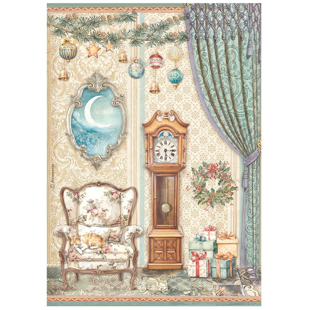 Stamperia 10 x A4 Rice Papers - Choose any 10 - The Nutcracker - Pendulum Clock & Chair