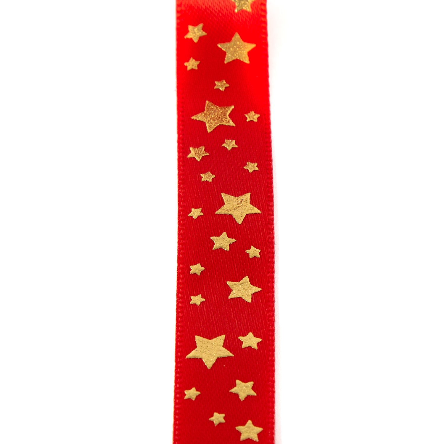 Oakwood Christmas Stars Ribbon Pick-n-Mix - Choose 2 - 15mm x 20m - Gold on Red