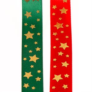 Oakwood Christmas Stars Ribbon Pick-n-Mix - Choose 2 - 15mm x 20m - 080386