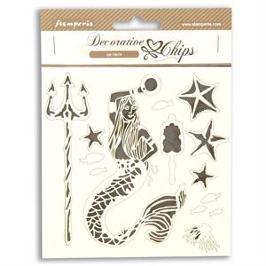 Stamperia Songs of the Sea 14x14cm Decorative Chips - Mermaid - 085066