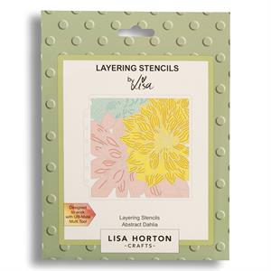 Lisa Horton Crafts 6x6" Abstract Dahlia Layering Stencils - 7 Stencils - 106336