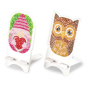 Crystal Art Mobile Phone Holders Set of 2: Owl & Gnome - 119041