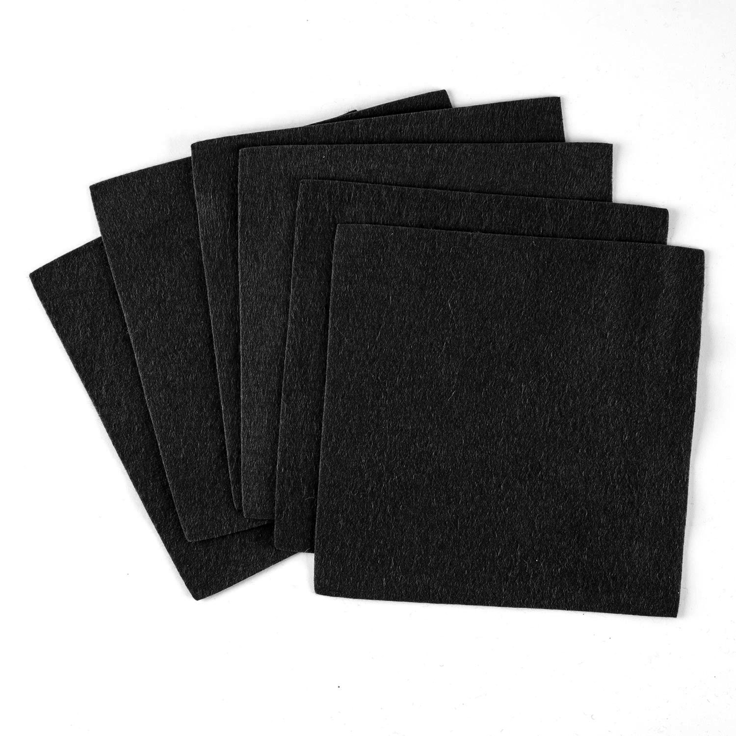 Felt by Clarity Pack of 6 Tile Backers 6x6" Non Adhesive Felt Pick N Mix - Pick any 2 - Black