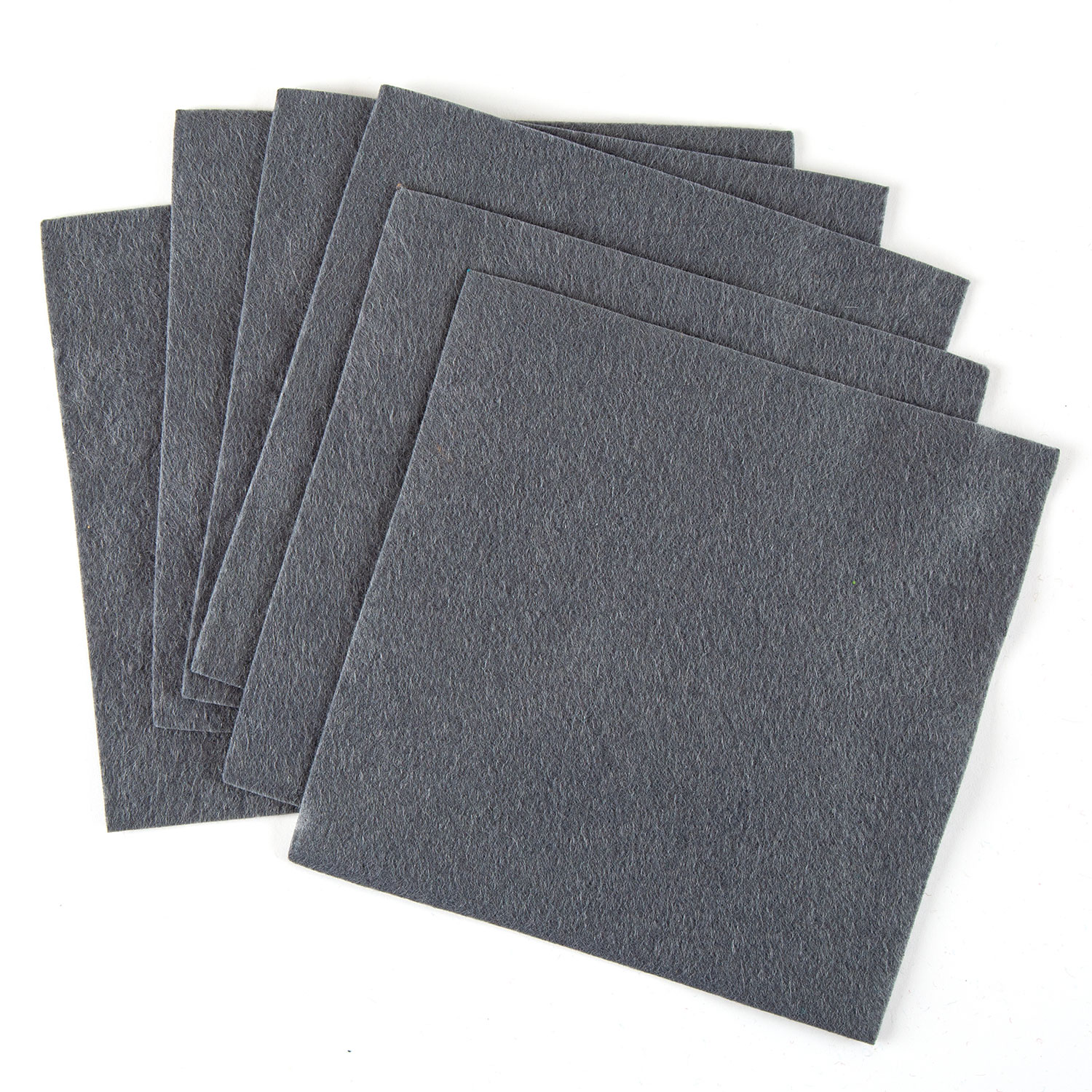 Felt by Clarity Pack of 6 Tile Backers 6x6" Non Adhesive Felt Pick N Mix - Pick any 2 - Just Grey