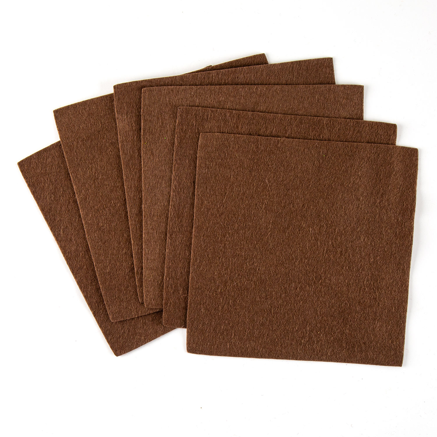Felt by Clarity Pack of 6 Tile Backers 6x6" Non Adhesive Felt Pick N Mix - Pick any 2 - Oak