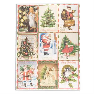 Craft Yourself Silly Christmas Vintage Postcard Fabric Panel - 70 x 100cm - 133752