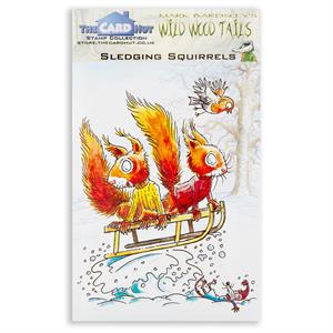 The Card Hut - Mark Bardsley's Winter Wood Tails: Sledging Squirrels- 3 Stamps - 139149