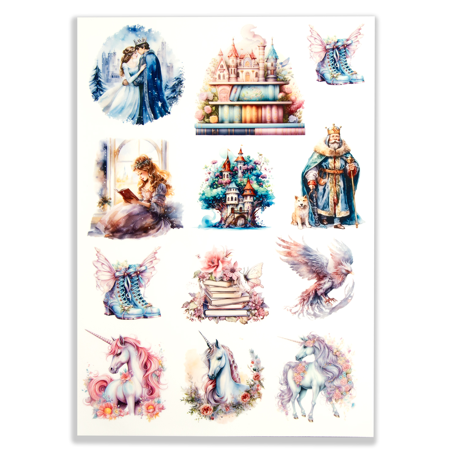 Emlems 4 x Fairytale A4 Transparent Sticker Sheets - Choose 4  - Design 1 