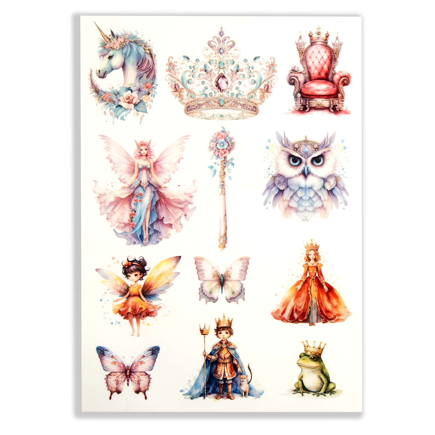 Emlems 4 x Fairytale A4 Transparent Sticker Sheets - Choose 4  - Design 4