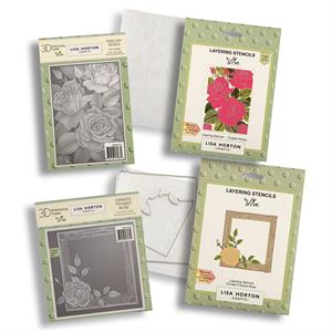 Lisa Horton Crafts In the Rose Garden Embossing Folder and Layering Stencils Collection - 153675