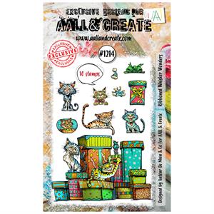 AALL & Create A6 Stamp Set - Ribboned Whisker Wonders - 155152