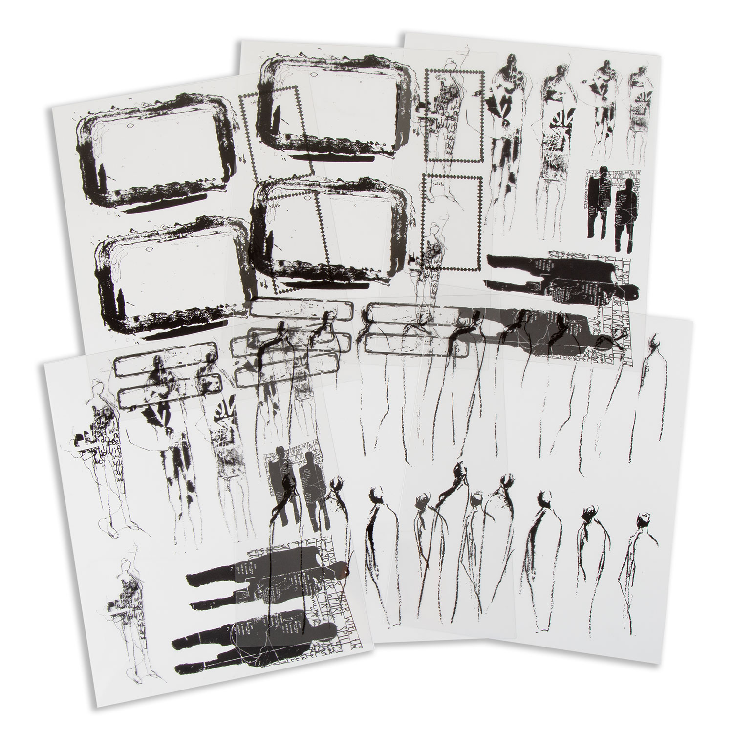 Dina Wakley 2 x Media Transparencies & Collage Papers - Pick n Mix Choose Any 2   - Transparency - Frames & Figures #2
