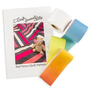 Craft Yourself Silly Rainbow Lap Quilt Topper Kit  - 12m Rainbow Roll, 12m White Roll & Pattern - 164967