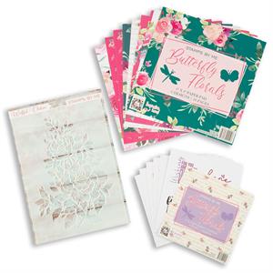 Stamps By Me Butterfly Florals Papers with Wistful Charm Stencil - 165492