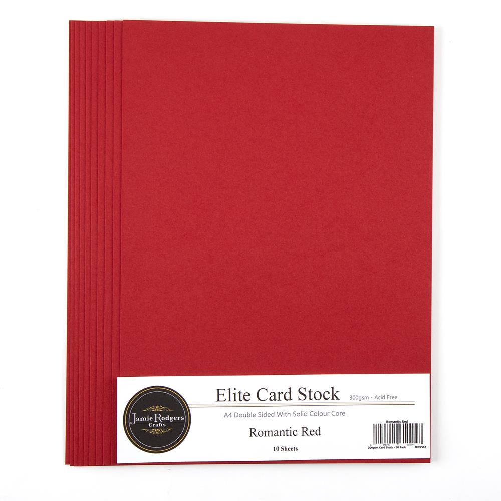 JRC Elite Card 10 Sheet A4 Pick-n-Mix - Choose 3  - Romantic Red - 300gsm