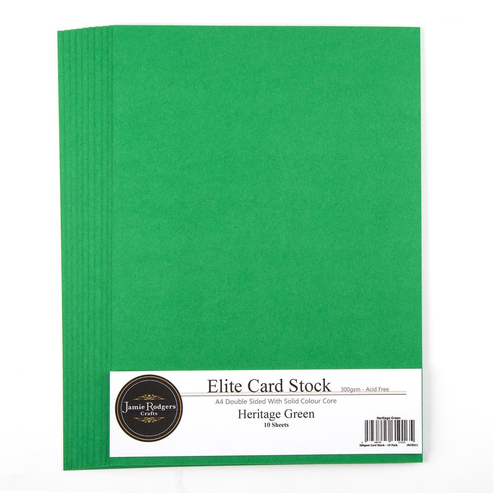 JRC Elite Card 10 Sheet A4 Pick-n-Mix - Choose 3  - Heritage Green - 300gsm