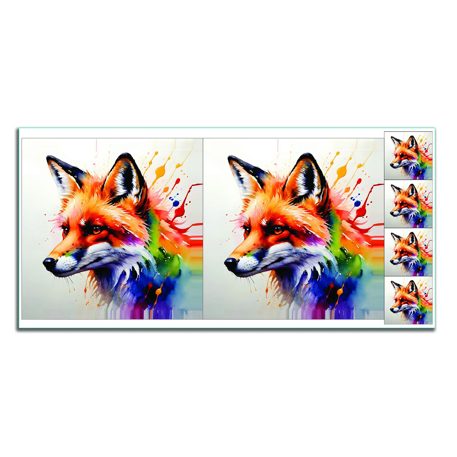 Craft Yourself Silly Rainbow Seconds Bag 7 Cushion Panels  2 x 18.5 inch Panels & 4 x Charm - Choose Any 2 - Rainbow Fox 