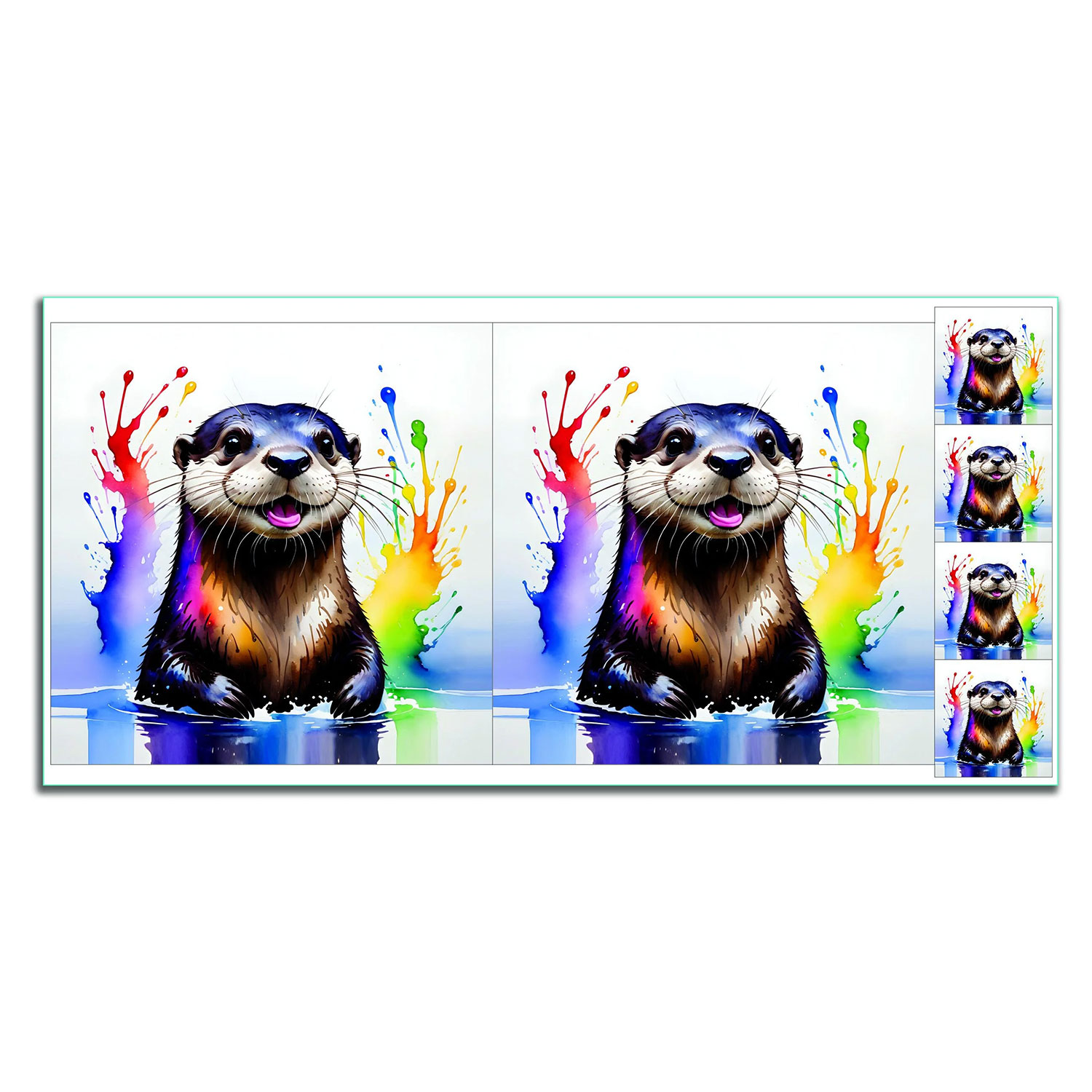 Craft Yourself Silly Rainbow Seconds Bag 7 Cushion Panels  2 x 18.5 inch Panels & 4 x Charm - Choose Any 2 - Rainbow Otter