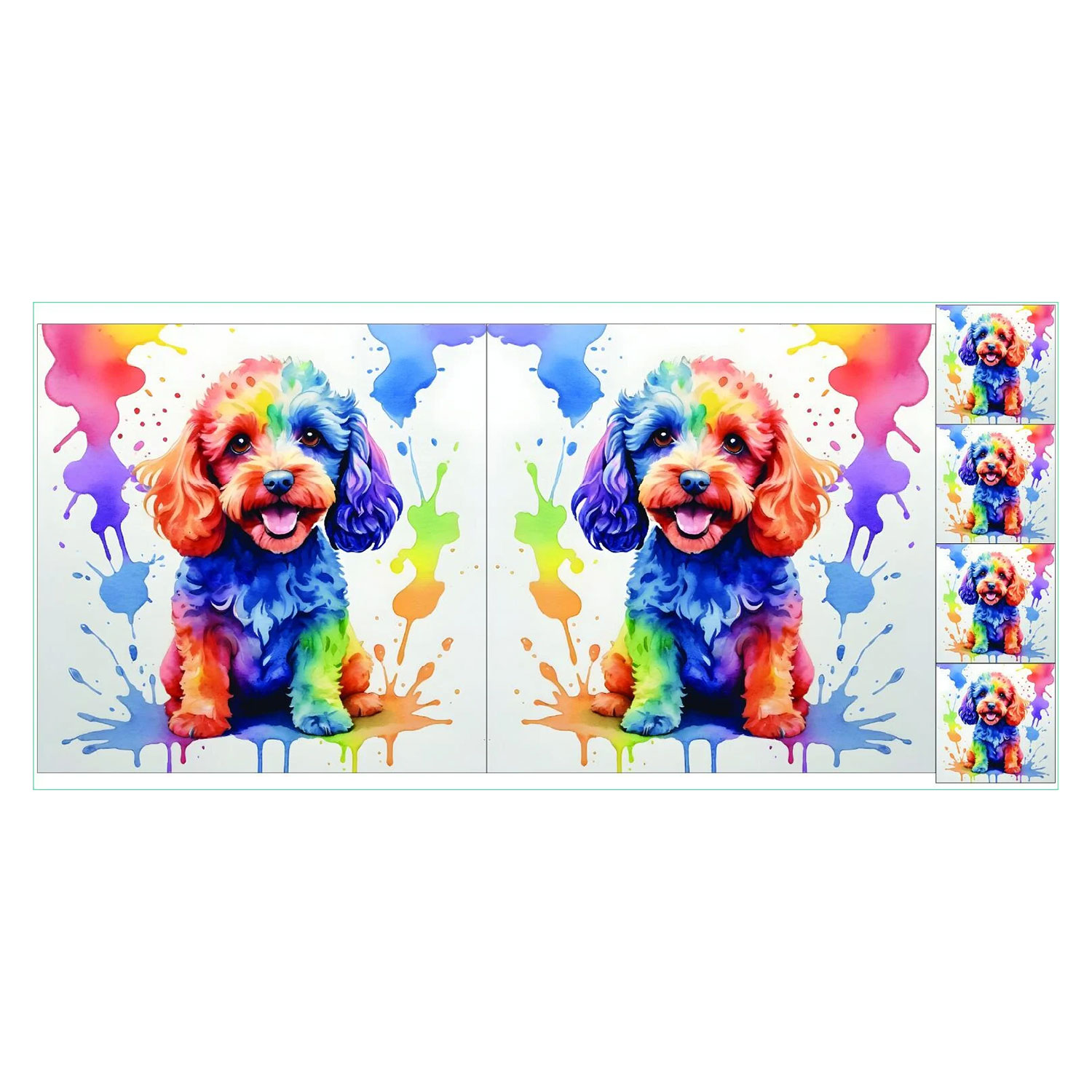 Craft Yourself Silly Rainbow Seconds Bag 7 Cushion Panels  2 x 18.5 inch Panels & 4 x Charm - Choose Any 2 - Rainbow Dog