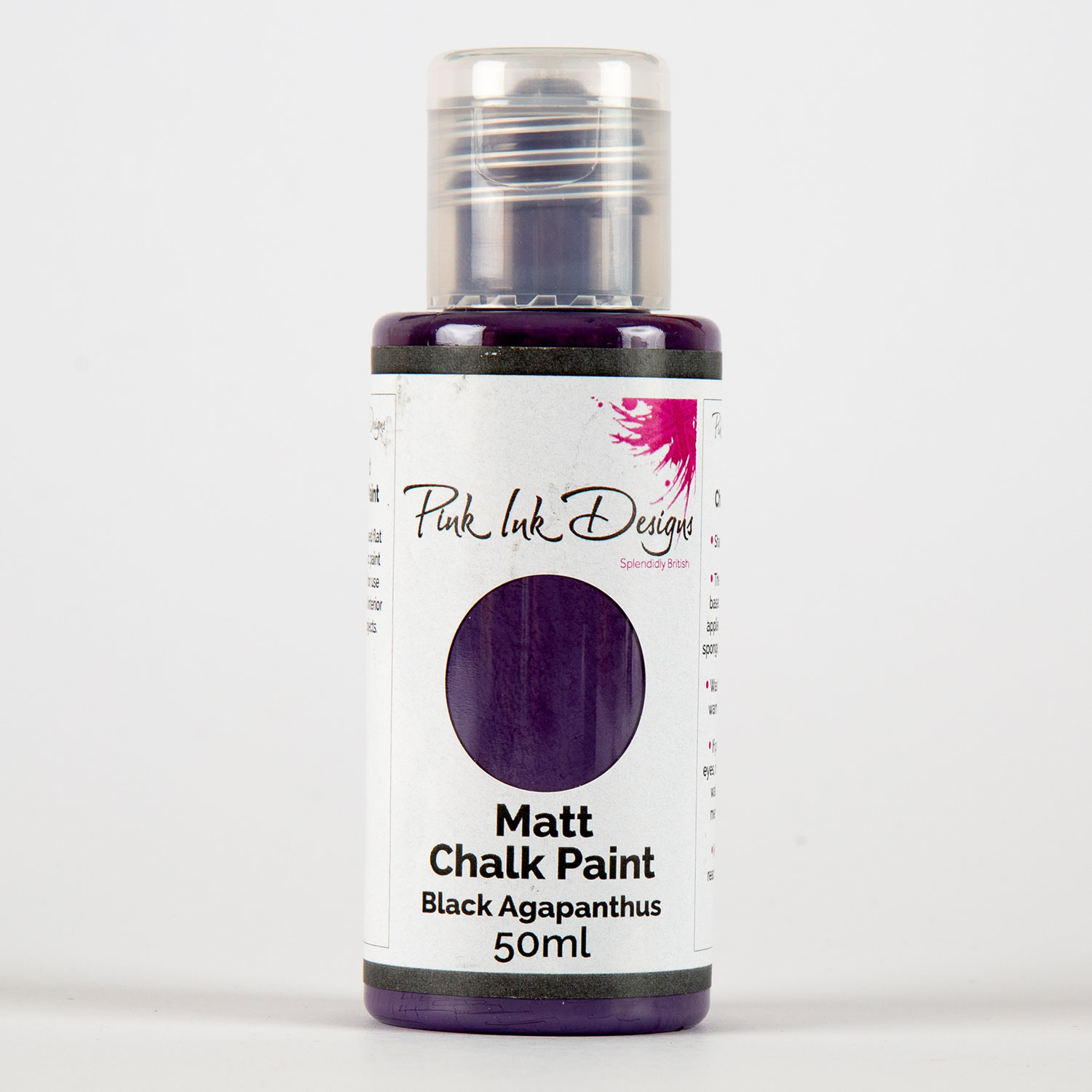 Pink Ink Matt Chalk Paint 50ml Pick-n Mix - Choose 3 - Black Agapanthus