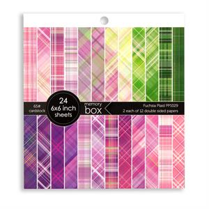 Memory Box 6x6" Paper Pack - Fuchsia Plaid - 24 Sheets - 207997