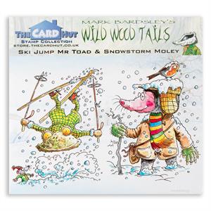 The Card Hut - Mark Bardsley's Winter Wood Tails: Ski Jump Toad & Snowstorm Moley - 4 Stamps - 211896