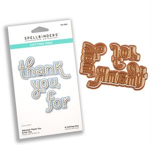 Spellbinders Scout Machine Range Cutting Dies - Stitched Thank You & For You - 6 Dies - 215492