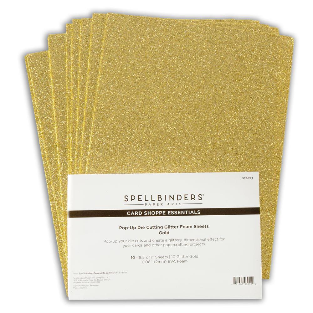 Spellbinders Pop Up Die Cutting Glitter Foam Sheets - Choose 2 - Gold