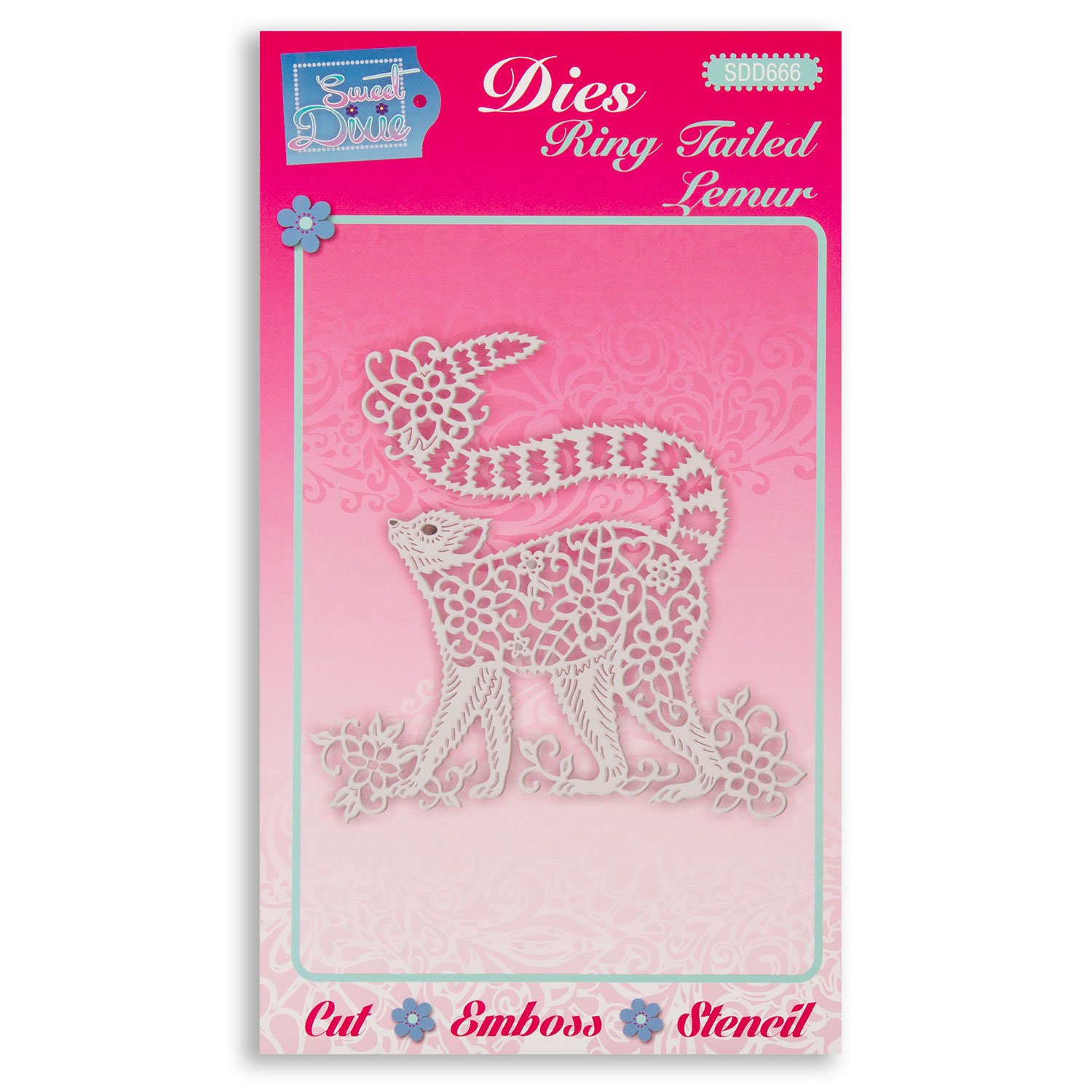 Sweet Dixie 2 x Floral Animals Die Set - Pick n Mix - Choose 2  - Ring Tailed Lemur