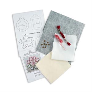 Daisy Chain Designs Grey Woolfelt Redwork Gift Tags Pattern and Starter Kit - 222768
