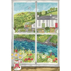 Bothy Threads Daisy Window Counted Cross Stitch Kit - 25 x 36cm - 224108