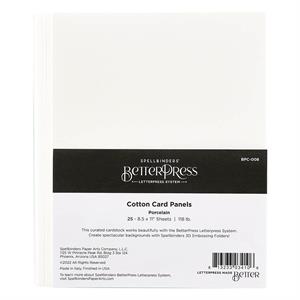 Spellbinders BetterPress 8.5x11.5" Cotton Card Panels - Porcelain - 229450